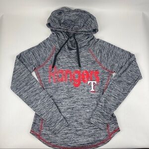 4 Her MLB Hoodie Womens Small Gray Texas Rangers Pocket Drawstring